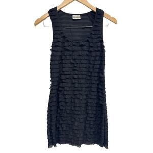 Free People Mini Dress Womens Size Extra Small Sleeveless Black Patra Ruffle